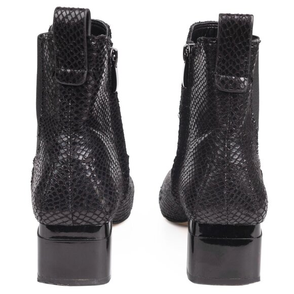Franco Sarto “Wandi” Black Faux Snakeskin Block Heel Boots | Women’s 6 M - Picture 2 of 11